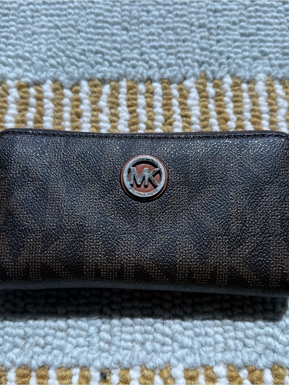 Michael Kors Dark Brown Zip Card & Phone Holder
